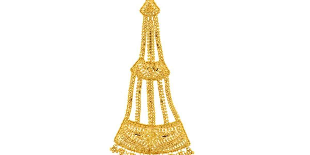 "Crowning Elegance: The Resplendence of Real Gold Tikka in Traditional Adornments"